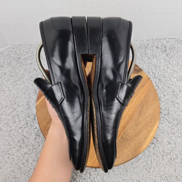 VTG Salvatore Ferragamo Mens 8.5EE Black Leather Casual Office Penny Loafer main image 6